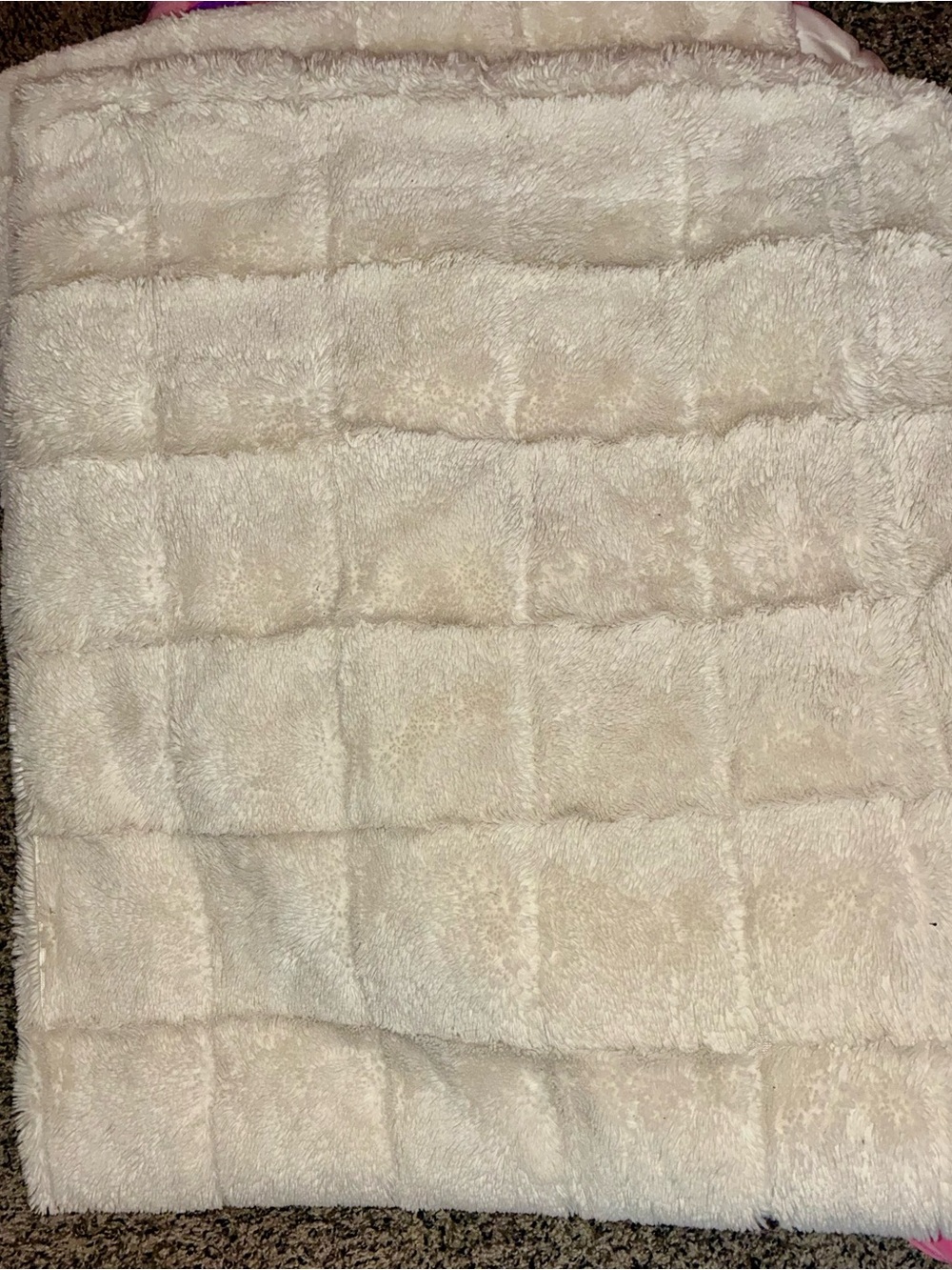 Plush Quilted Cream Fur Throw Blanket - Soft Home Bedding